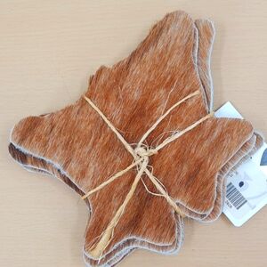 Coasters cowhide hair on set of 6 new
